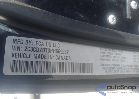 2023 Dodge Challenger R/T из США, поврежденный, VIN 2C3CDZBT0PH669232